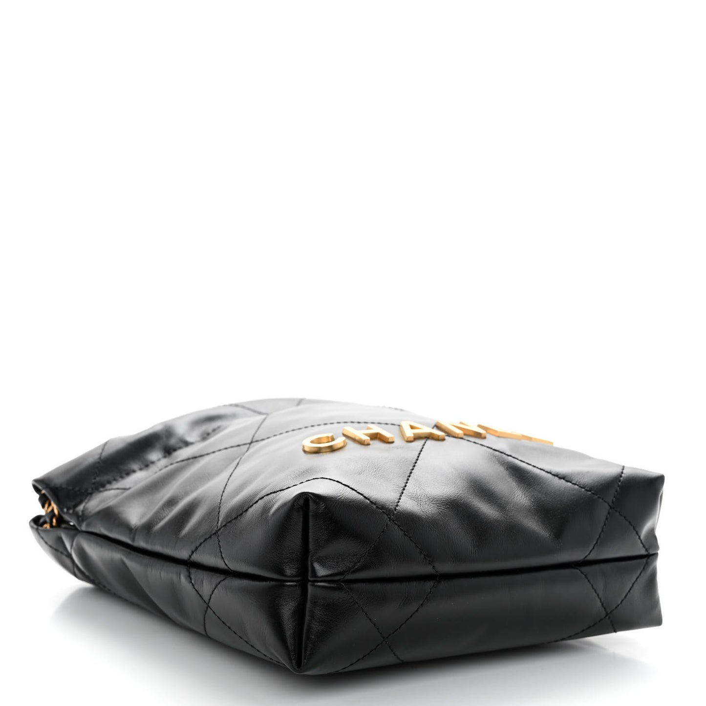 Shiny Calfskin Quilted Mini Chanel 22 Black