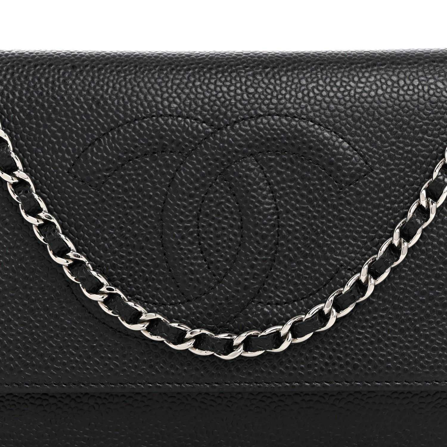 Chanel Caviar Timeless CC Wallet On Chain WOC Black 8 of 10