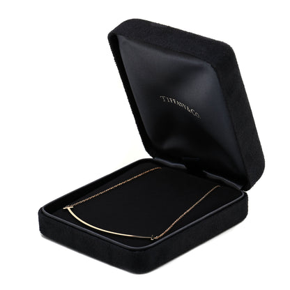 Tiffany 18K Yellow Gold Large T Smile Pendant Necklace 6 of 6