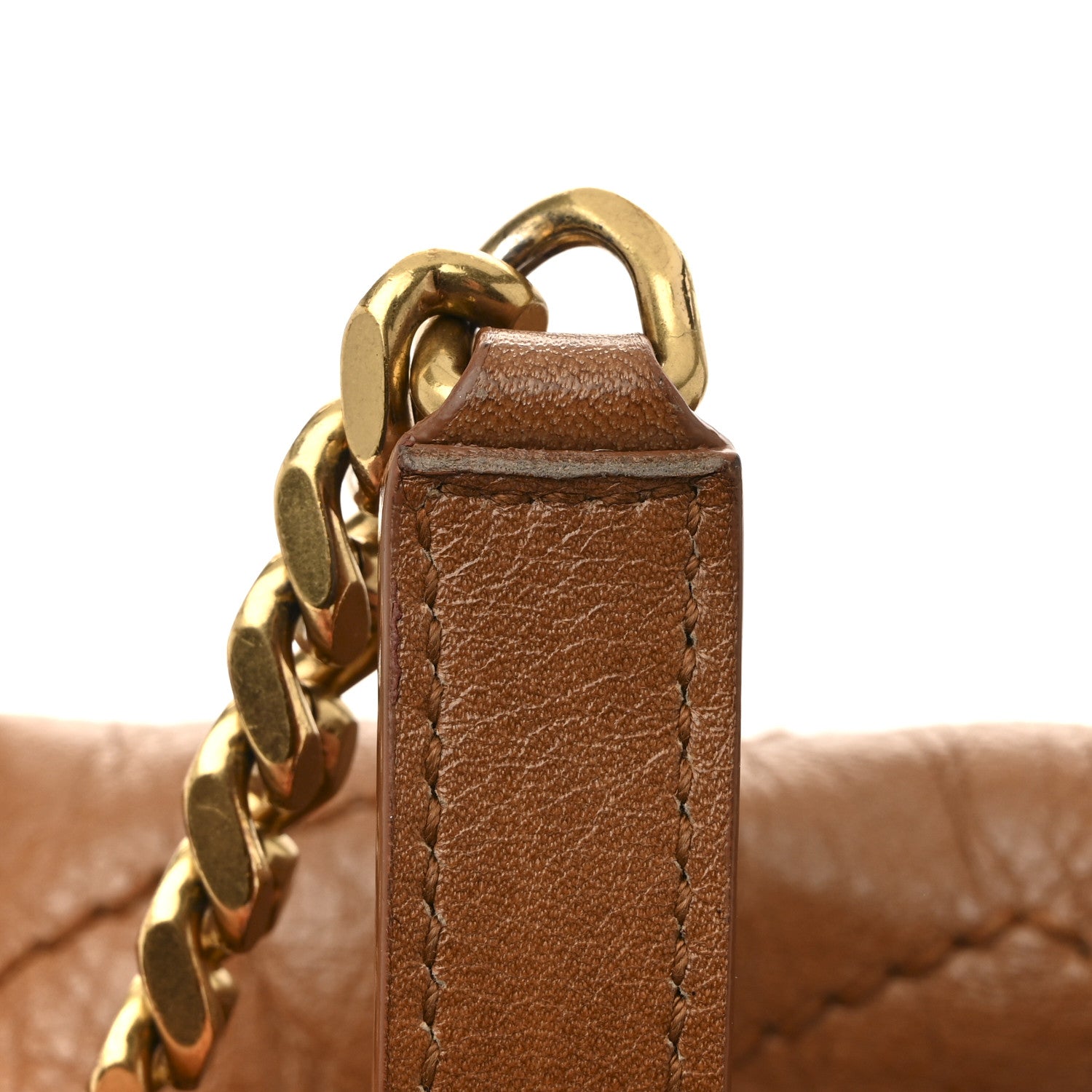 Saint Laurent Crinkled Calfskin Matelasse Monogram Medium Niki Chain Satchel Caramel 17 of 17