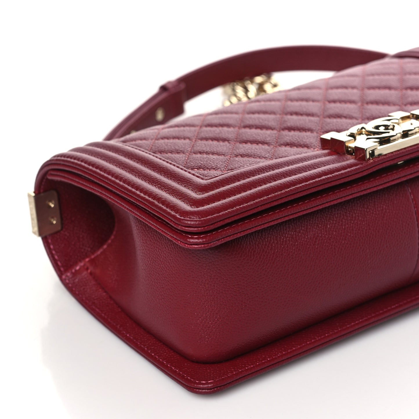 Caviar Quilted Medium Boy Flap Burgundy