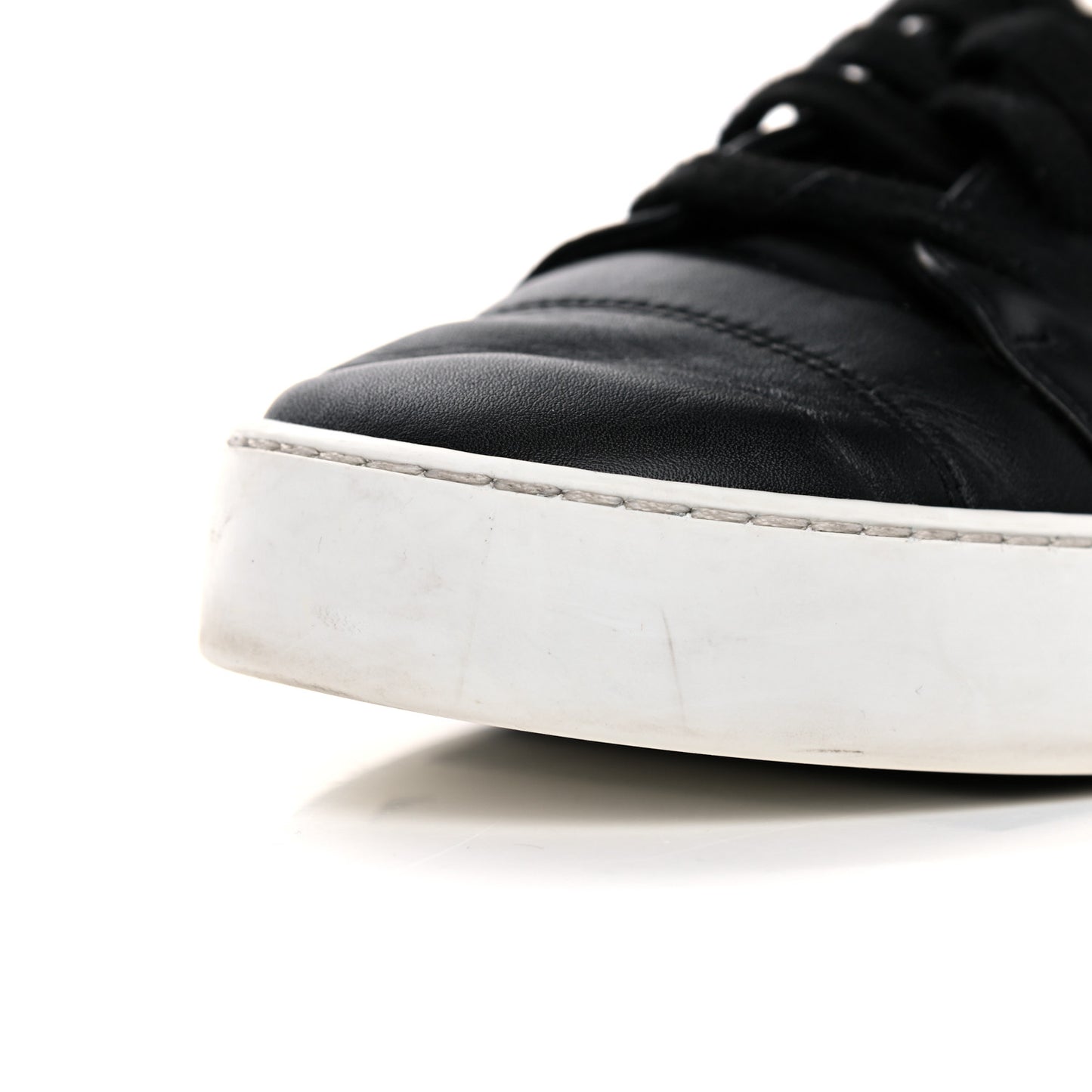 Calfskin Womens CC Sneakers 39.5 Black White