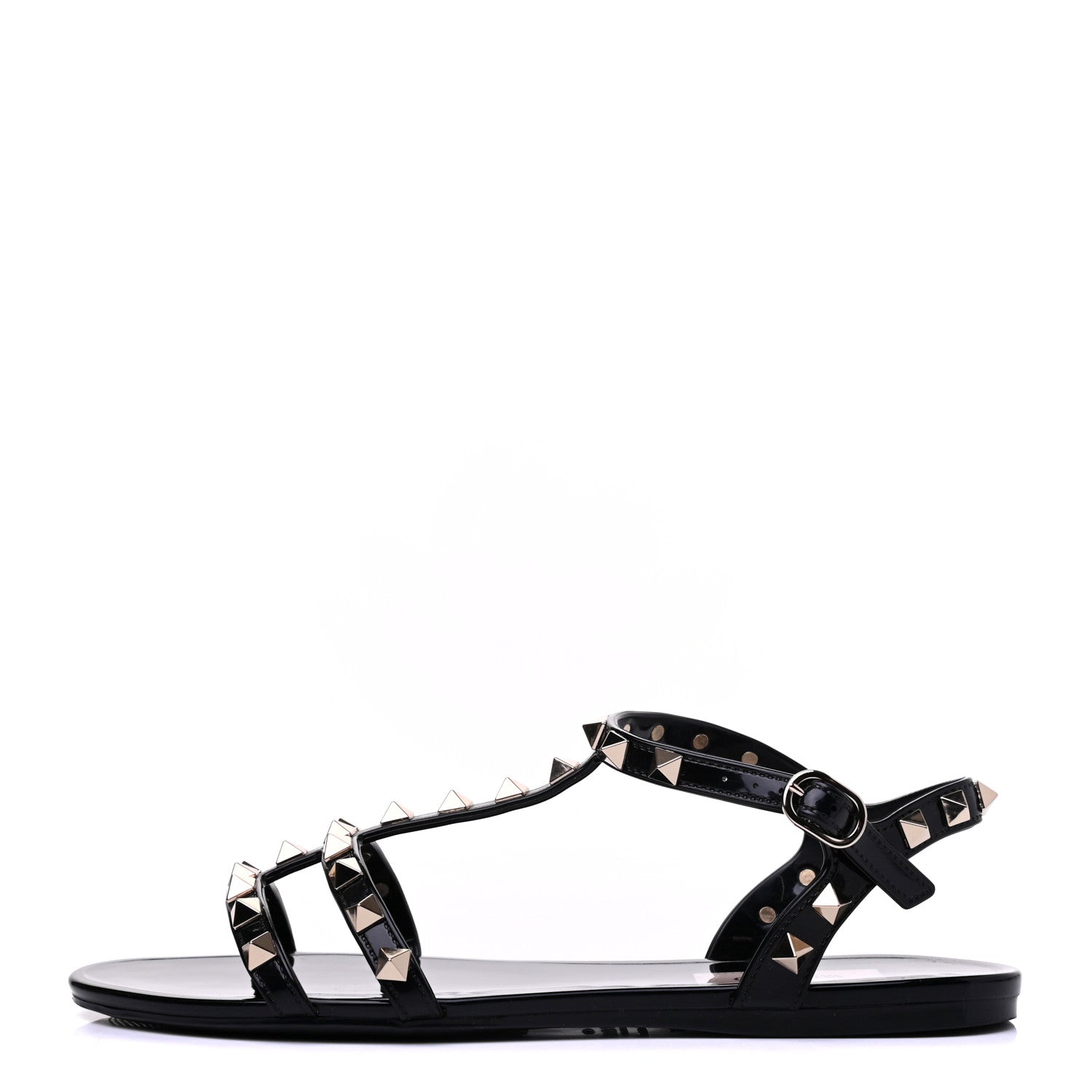 Valentino Garavani PVC Jelly Rockstud Caged Sandals 36 Black 1 of 10