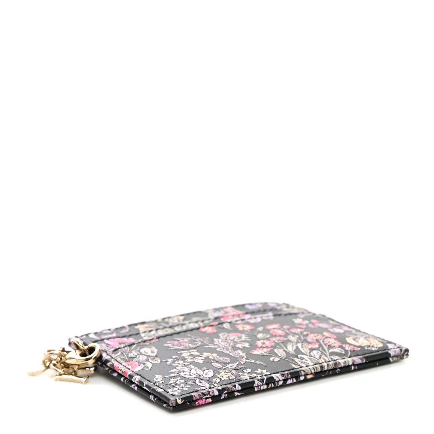 Calfskin Millefiori Printed Miss Dior Glycine Card Holder  Black
