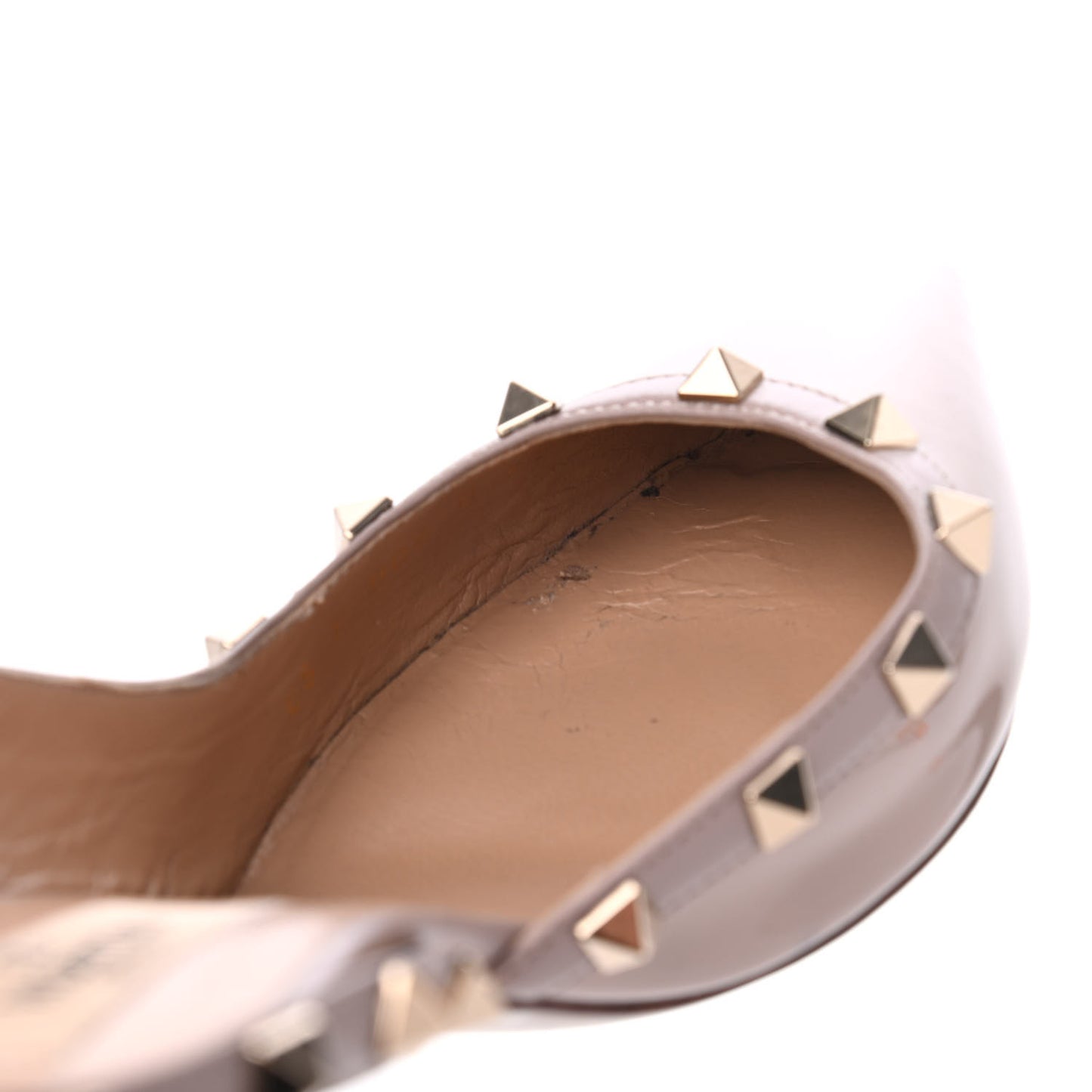 Patent Rockstud Half D'Orsay Slingback 85mm Pumps 37.5 Poudre