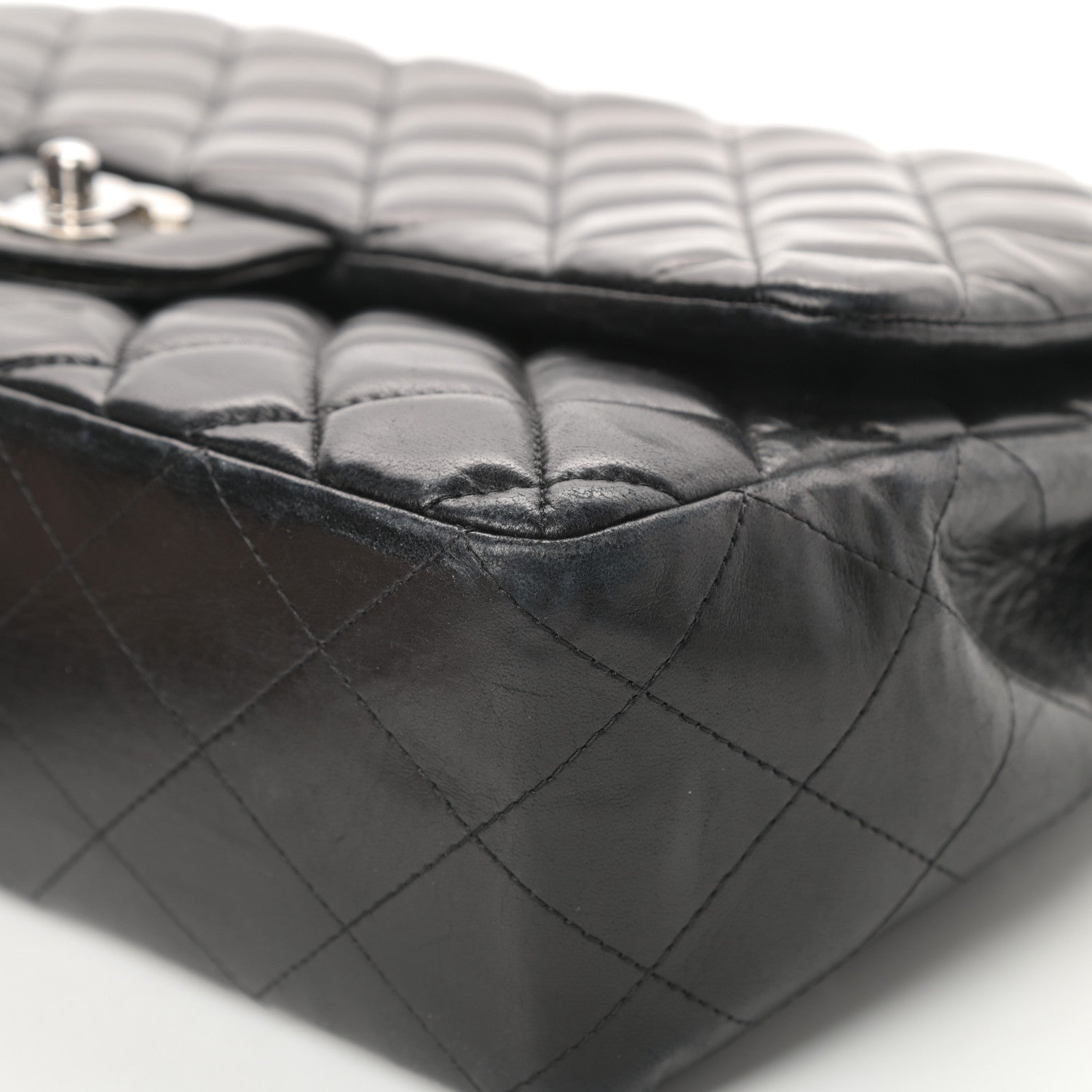 Chanel Lambskin Quilted Jumbo Single Flap Black 10 of 19