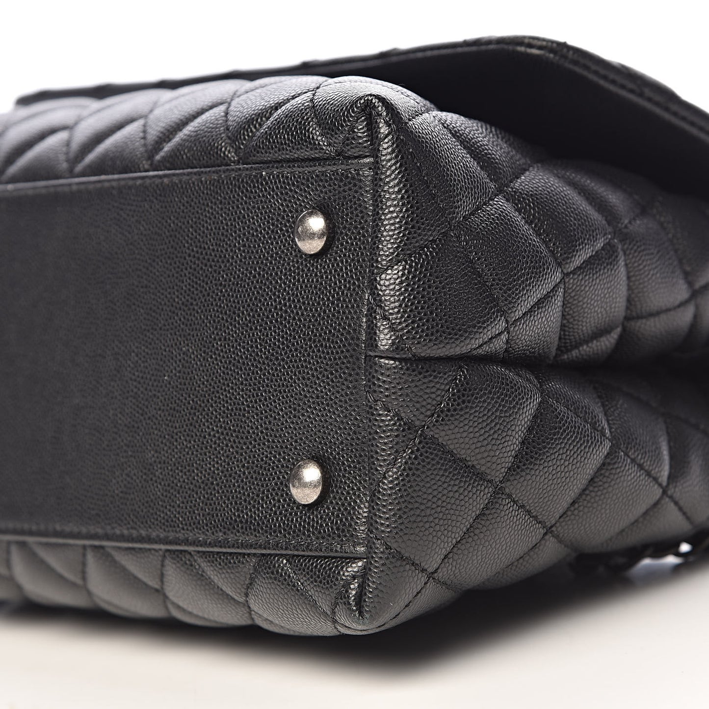 Caviar Quilted Small Coco Handle Flap Black