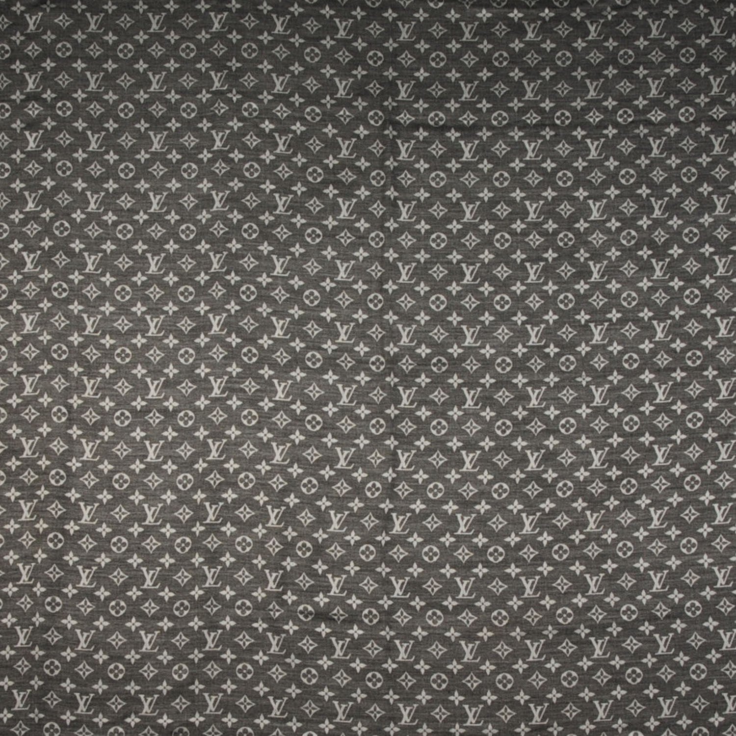 Louis Vuitton Wool Silk Monogram Denim Shawl Black 1 of 5