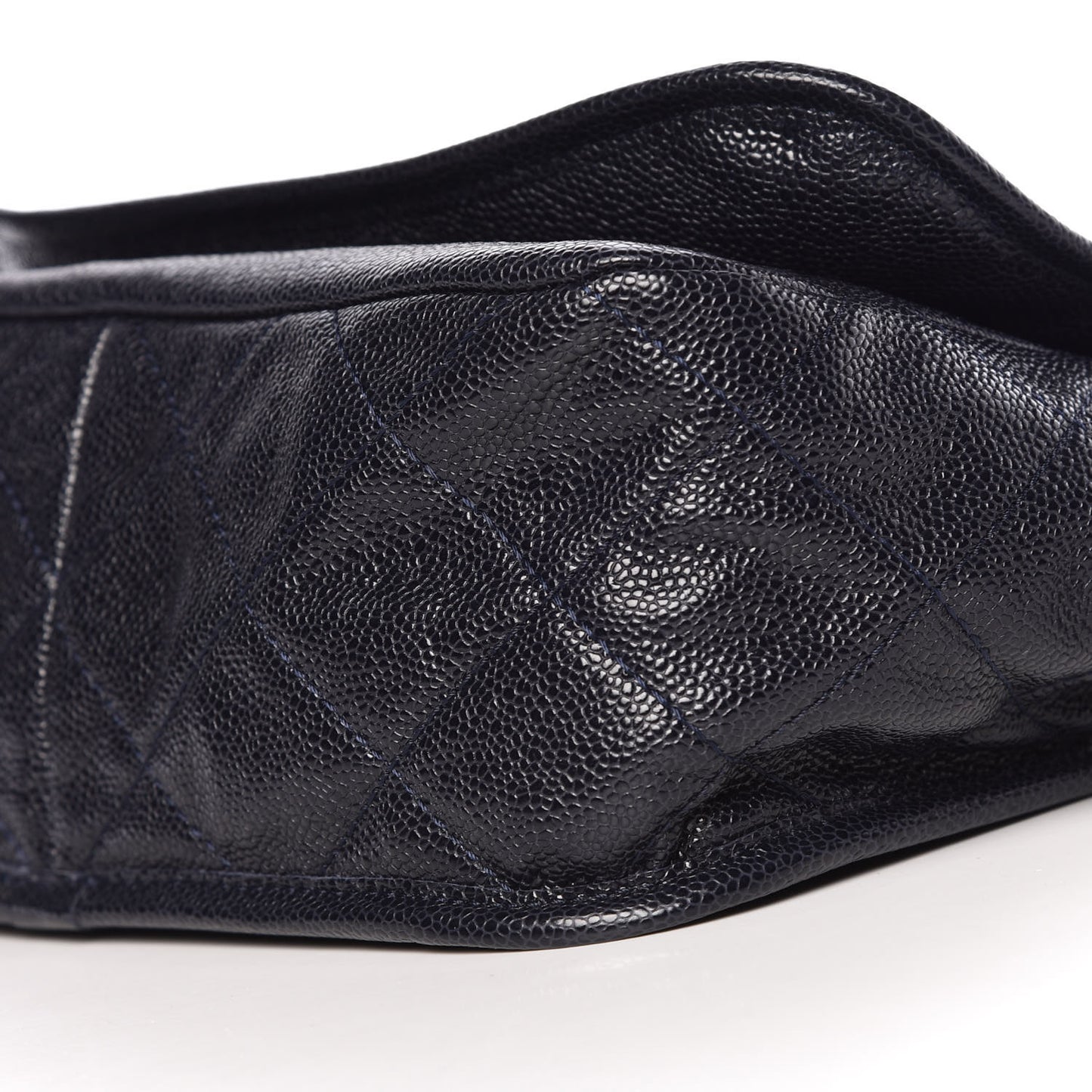 Grained Calfskin Medium Natural Beauty Messenger Navy Blue