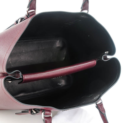 Prada Saffiano Cuir Medium Double Handle Tote Granato 5 of 7