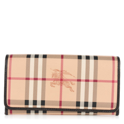 Burberry Haymarket Check Winsley Continental Wallet Chocolate 1 of 8