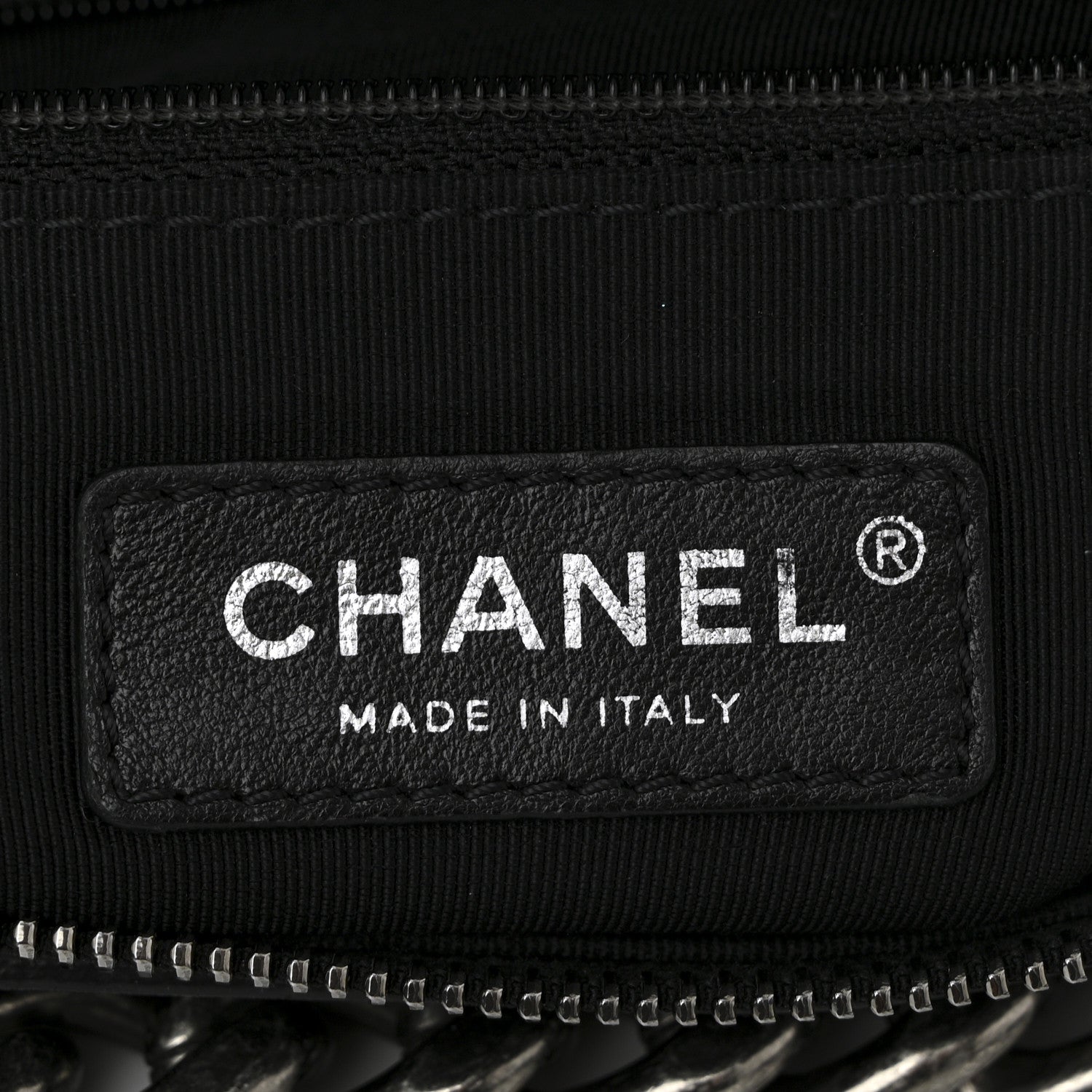 Chanel Calfskin Chain 20s Signature Hobo Black 6 of 10