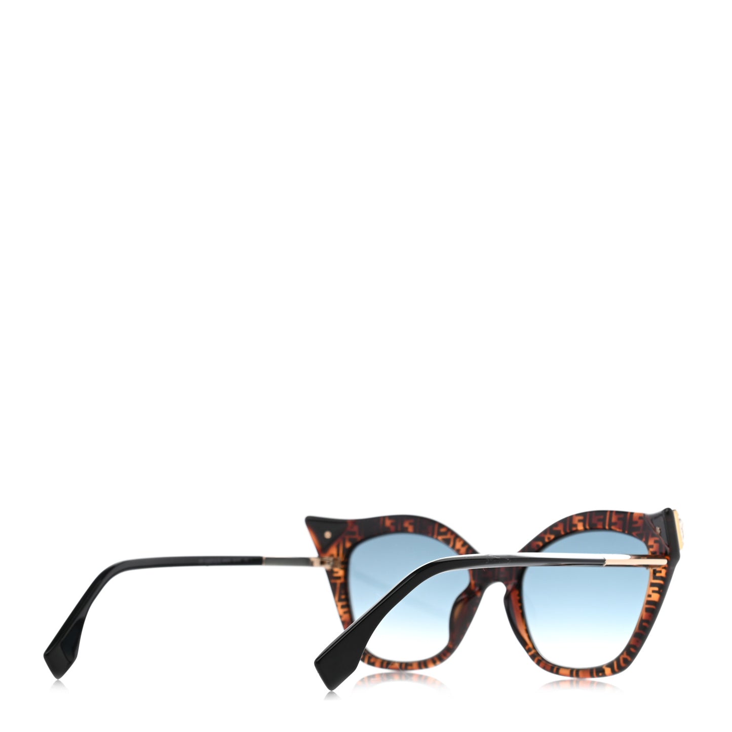 Acetate Metal FF Cat Eye Iridia Sunglasses FF 0357/S Havana