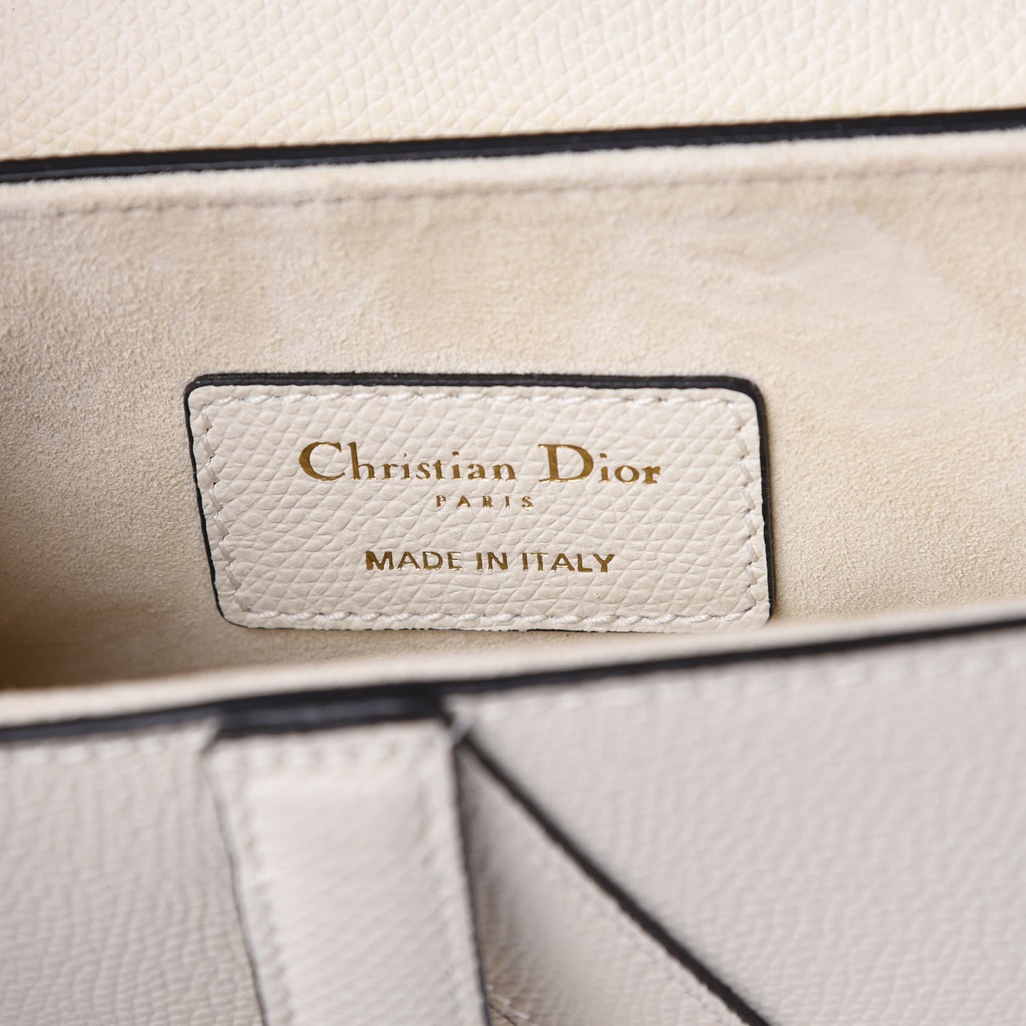 Grained Calfskin Mini Saddle Bag White