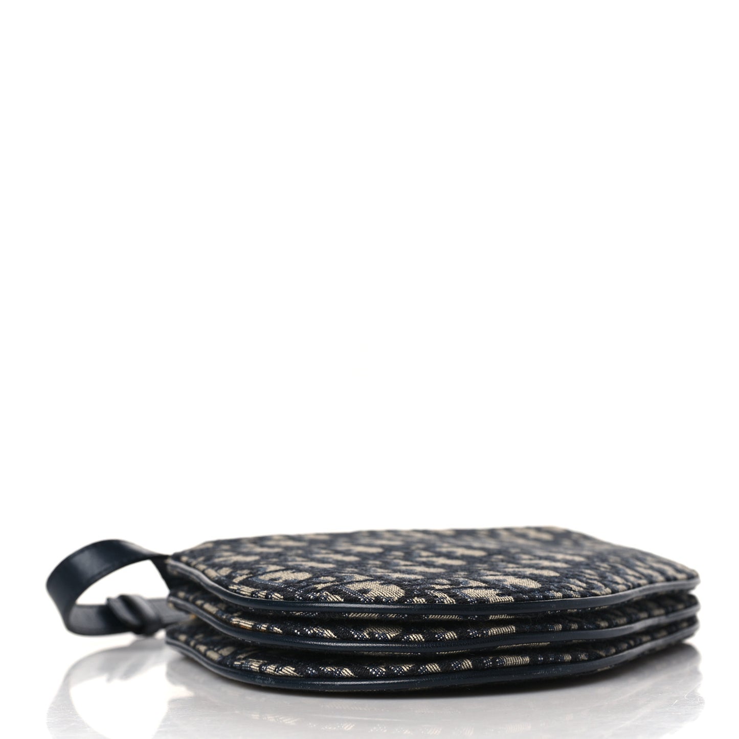 Oblique Saddle Pouch With Strap Navy Blue
