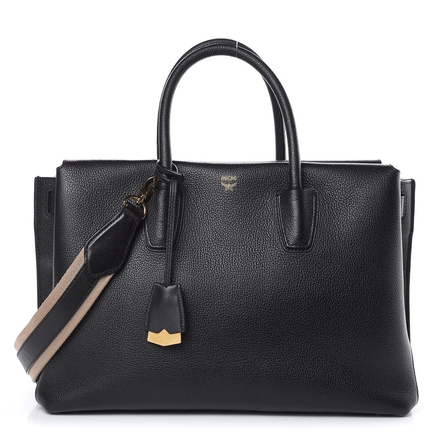 Grained Calfskin Large Milla Tote Black