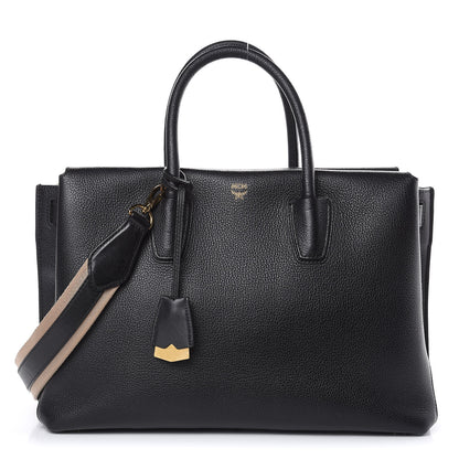 MCM Grained Calfskin Large Milla Tote Black 1 of 14