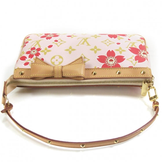Monogram Cherry Blossom Pochette Accessories Red