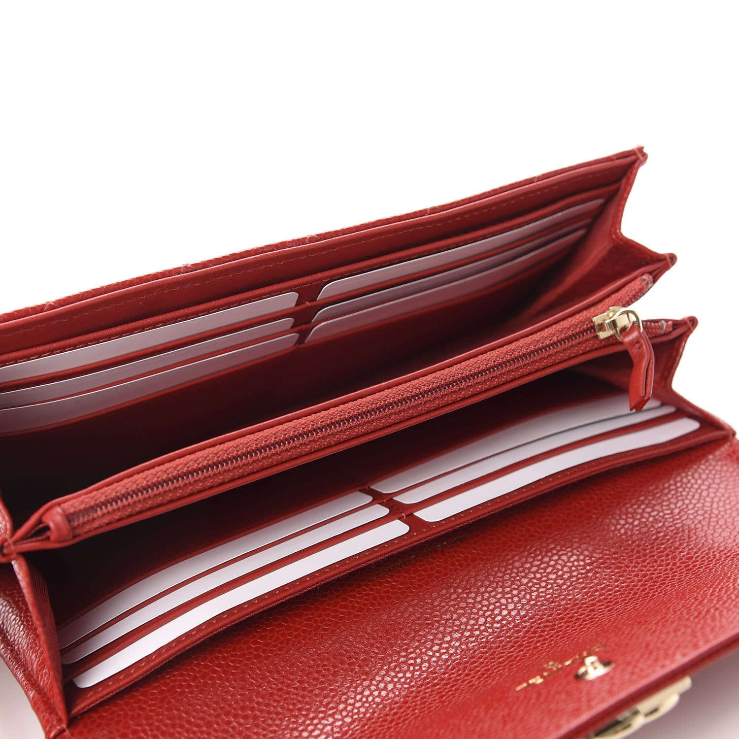Chanel Caviar Quilted Large Boy Gusset Flap Wallet Red 5 of 8