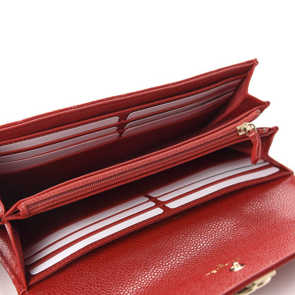 Chanel Caviar Quilted Large Boy Gusset Flap Wallet Red 5 of 8