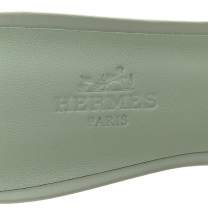 Hermes Calfskin Oasis Sandals 37 Vert D'eau 9 of 10