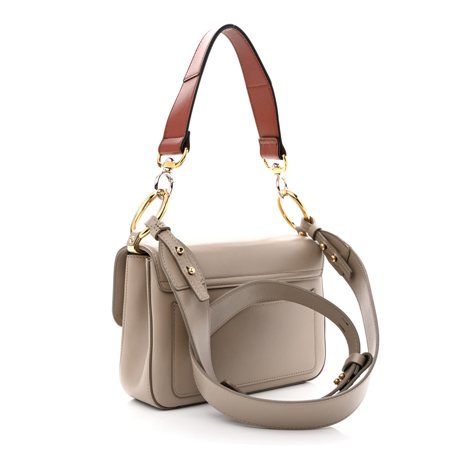 Chloe Shiny Calfskin Suede Small C Double Carry Bag Motty Grey 3 of 10