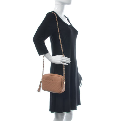 Chanel Caviar Quilted Coco Tassel Camera Case Beige 3 of 13