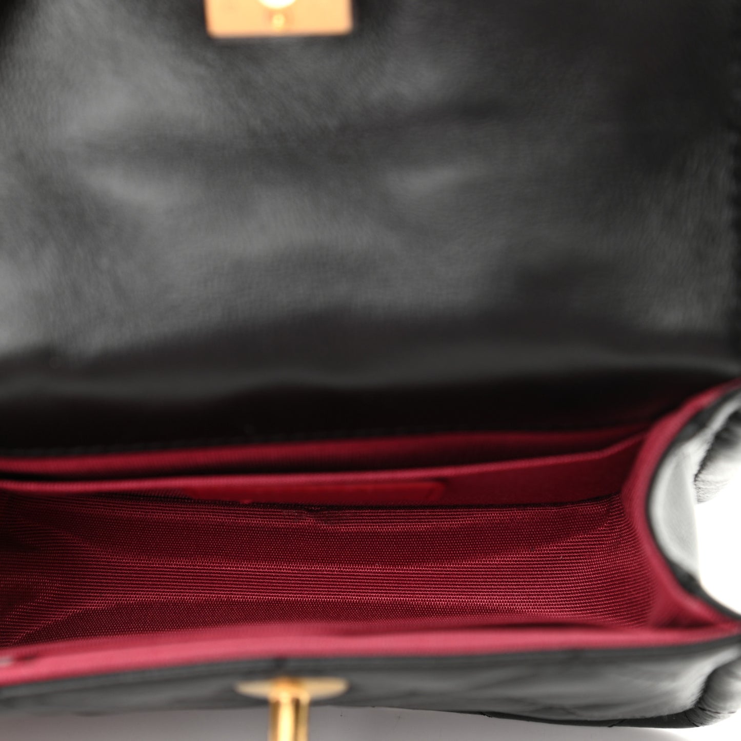 Shiny Lambskin Quilted Extra Mini Flap Black