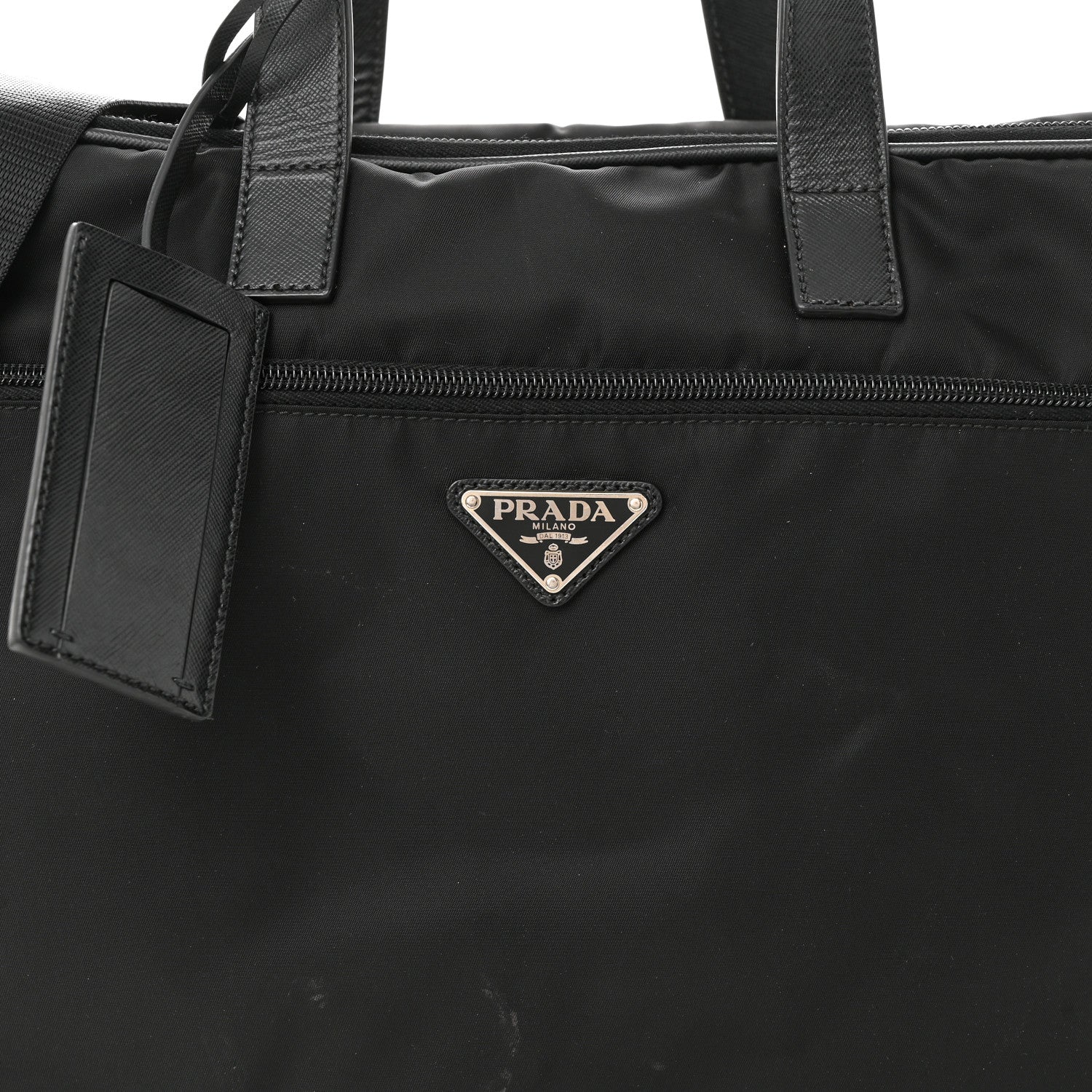 Prada Tessuto Nylon Saffiano Briefcase Black 9 of 15