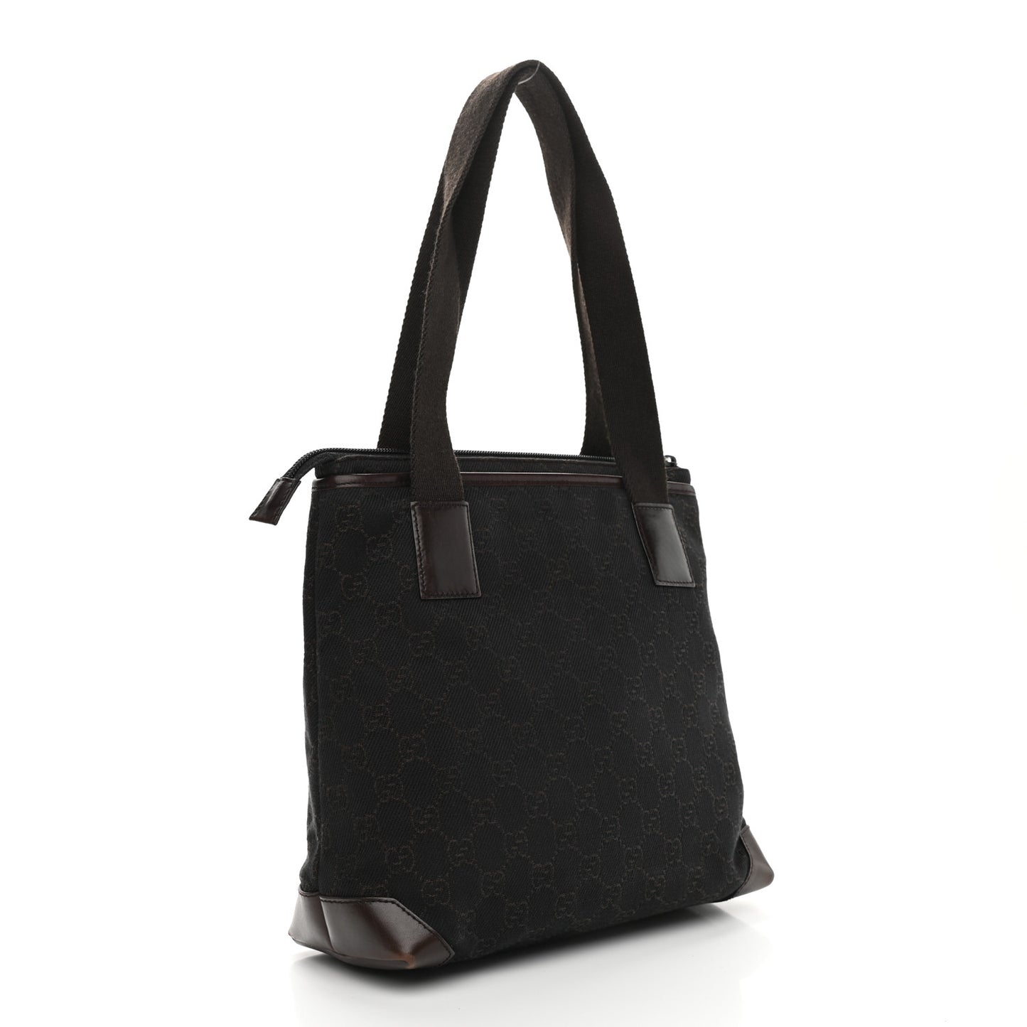 Denim Monogram Tote Bag Dark Brown
