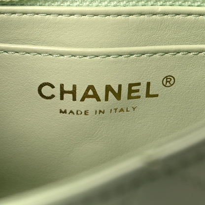 Chanel Lambskin Quilted Mini Rectangular Pearl Crush Flap Light Green 6 of 10