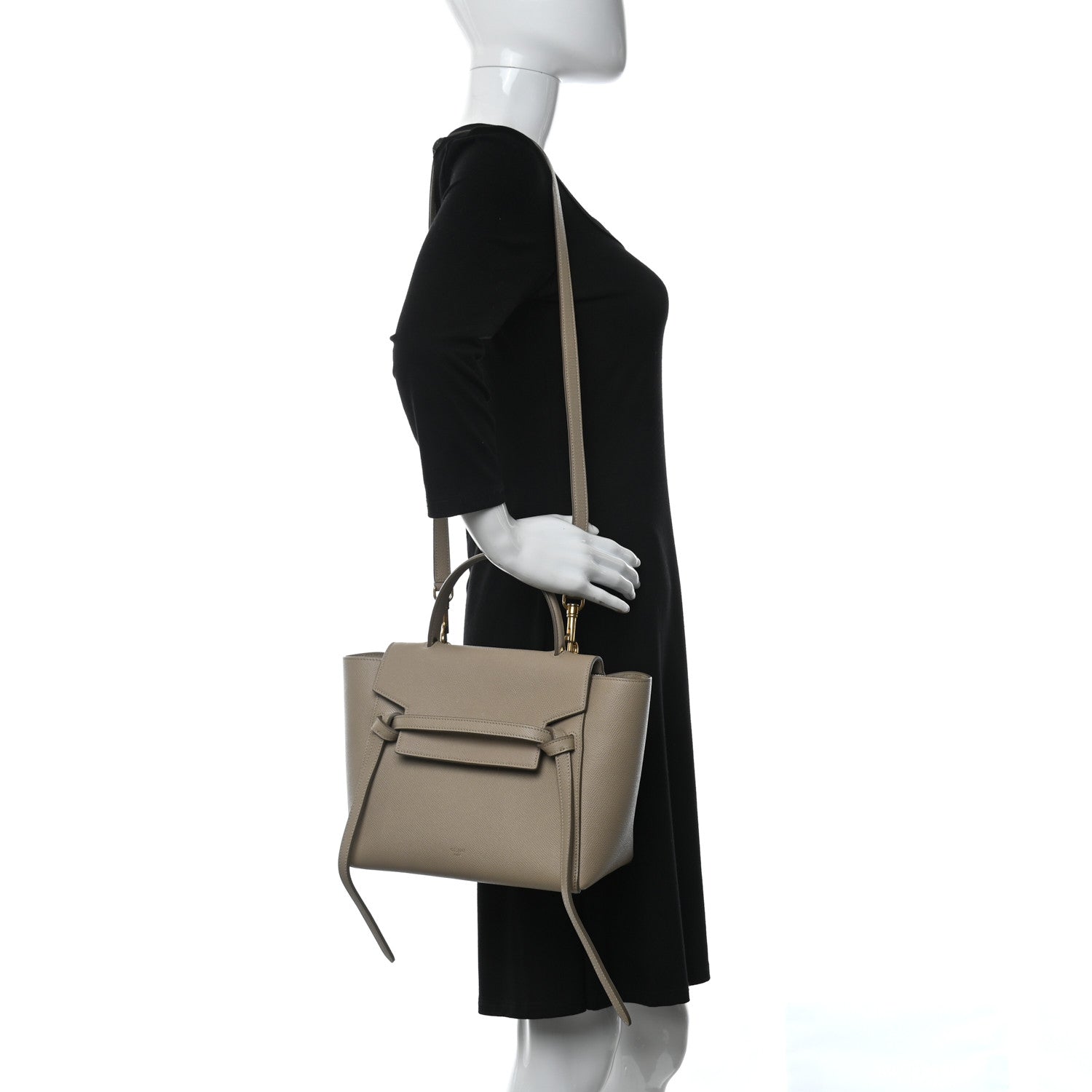 Celine Grained Calfskin Micro Belt Bag Light Taupe 2 of 14