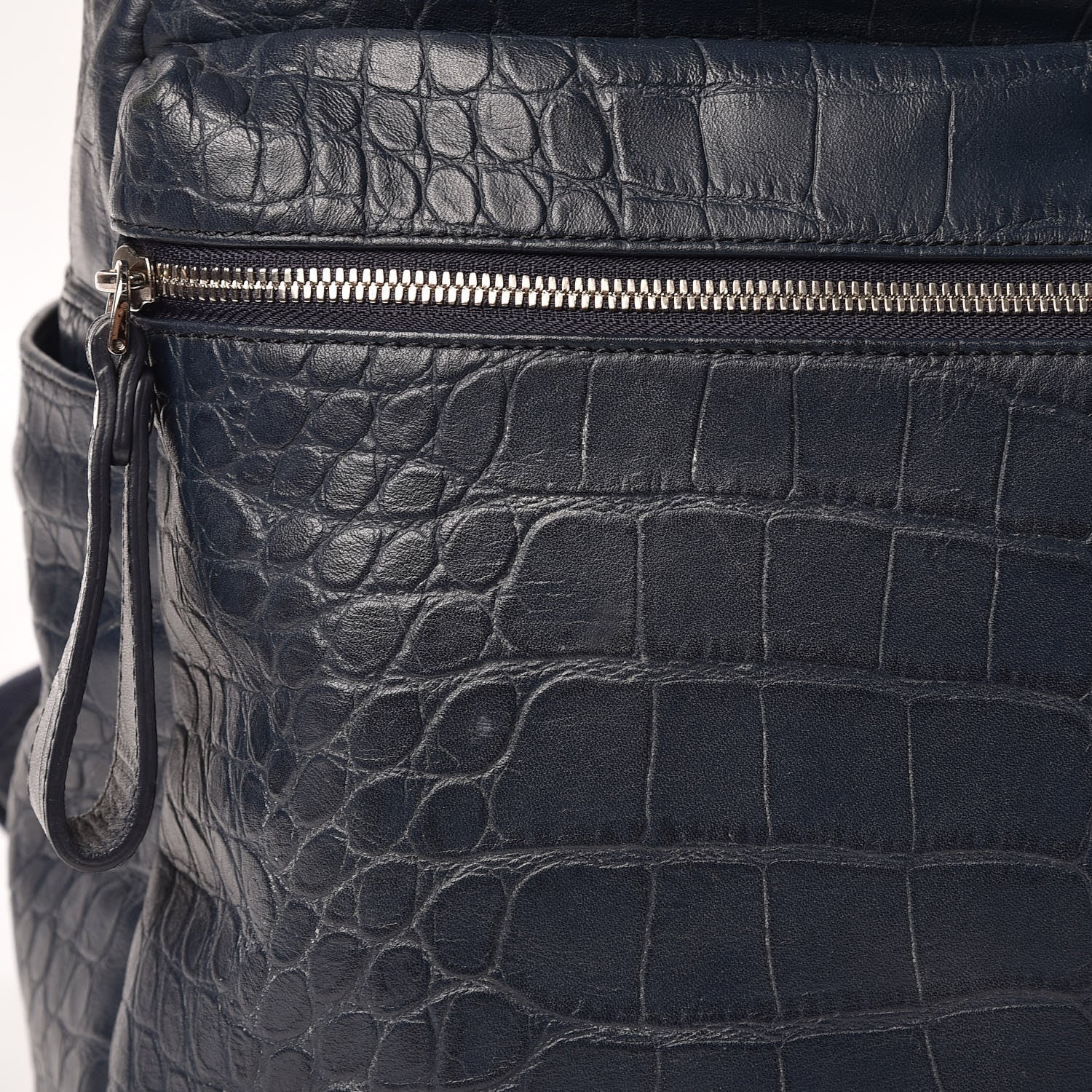 MCM Calfskin Crocodile Embossed Large Luxus Backpack Blue 21 of 24