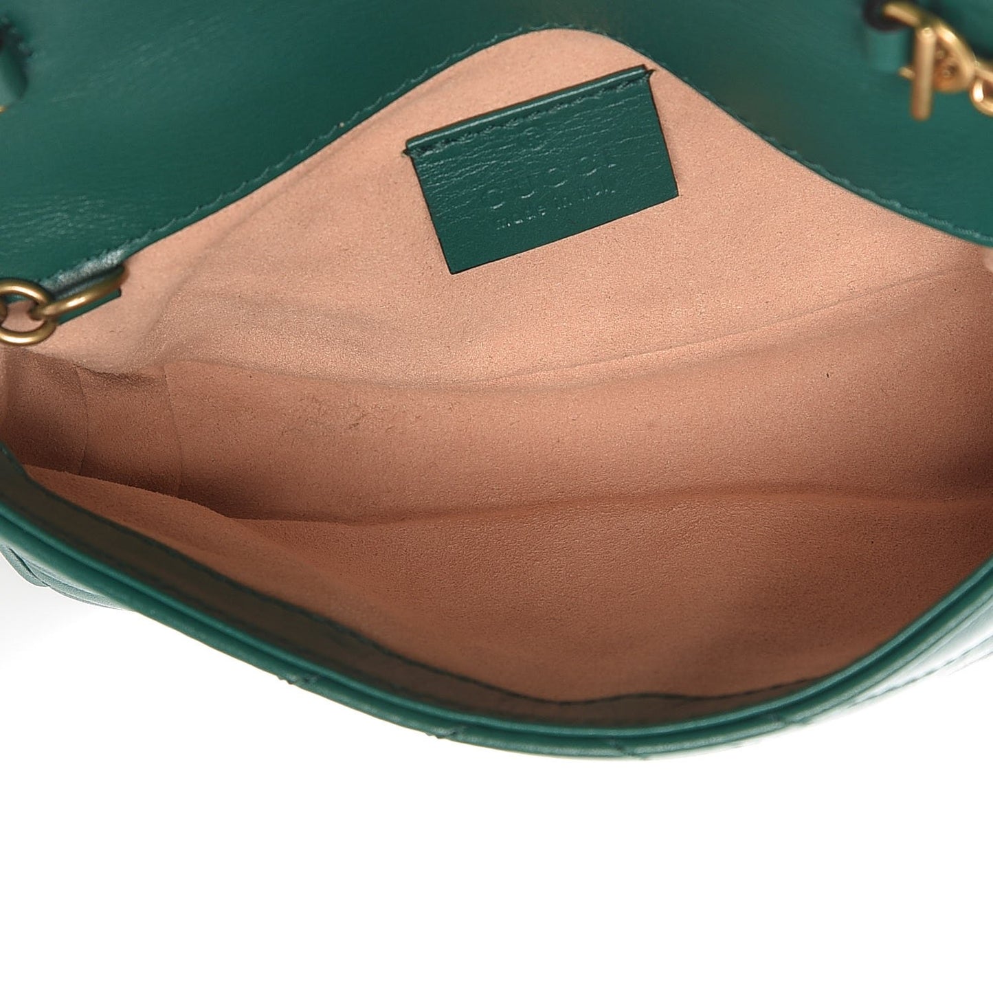 Calfskin Matelasse Super Mini GG Marmont Shoulder Bag Emerald Green