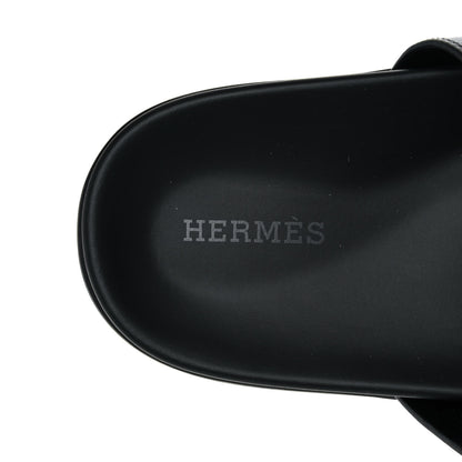 Hermes Calfskin Womens Chypre Sandals 39 Black 7 of 10