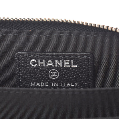 Chanel Caviar Camellia Embossed Zip Coin Purse Black 6 of 7