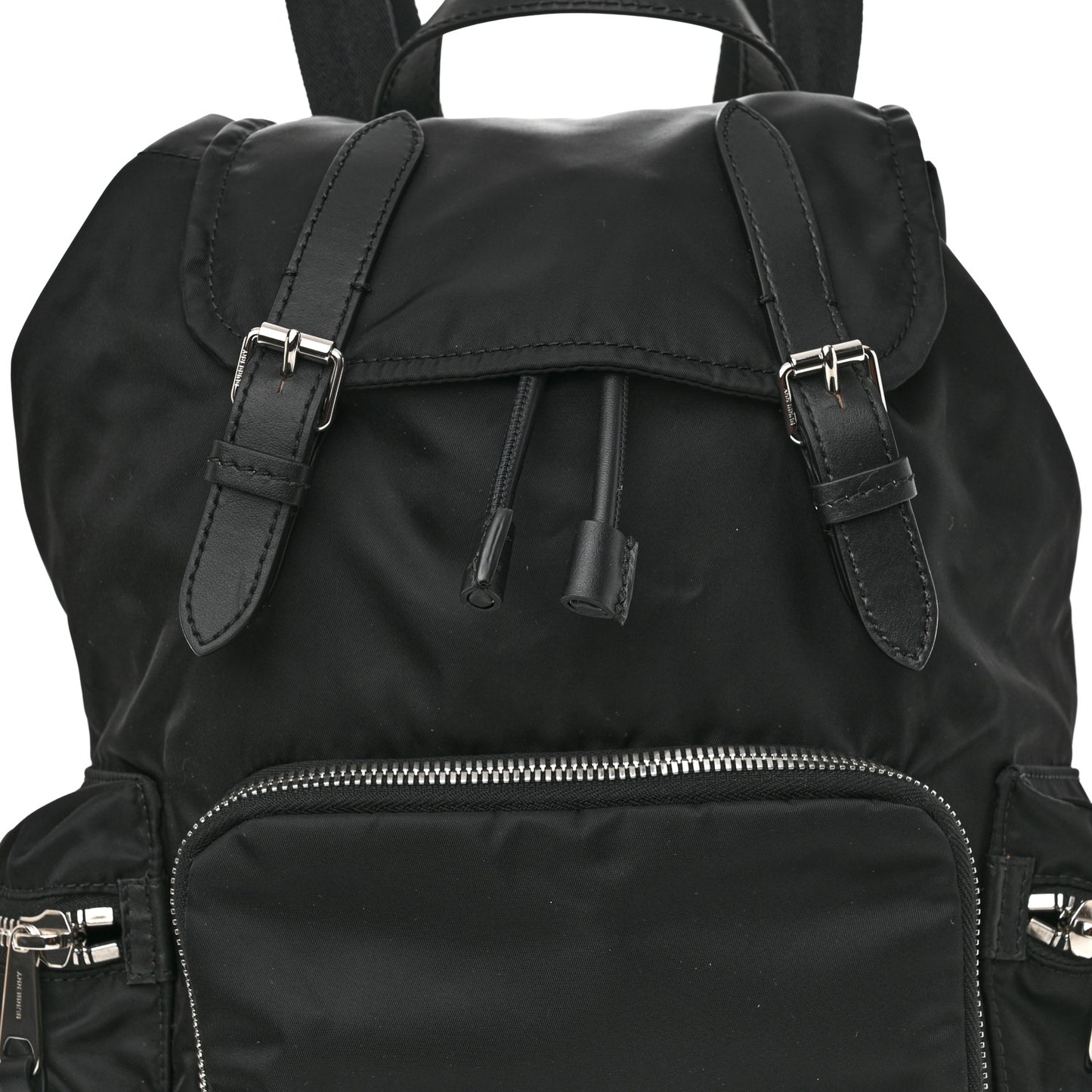 Nylon Logo Print Medium Rucksack Backpack Black