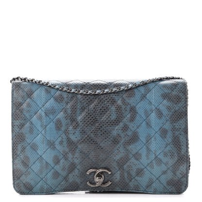 Chanel Lizard Flap Blue 1 of 7