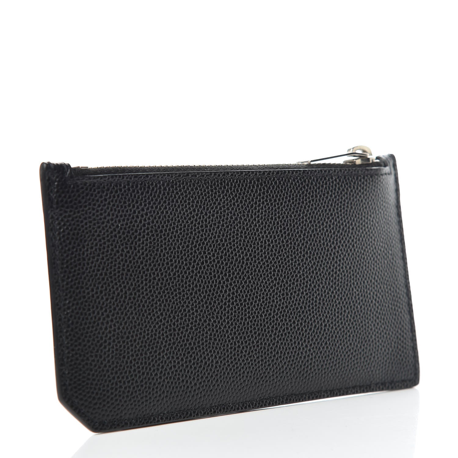 Saint Laurent Grained Calfskin 5 Fragments Zip Pouch Card Holder Black 3 of 8