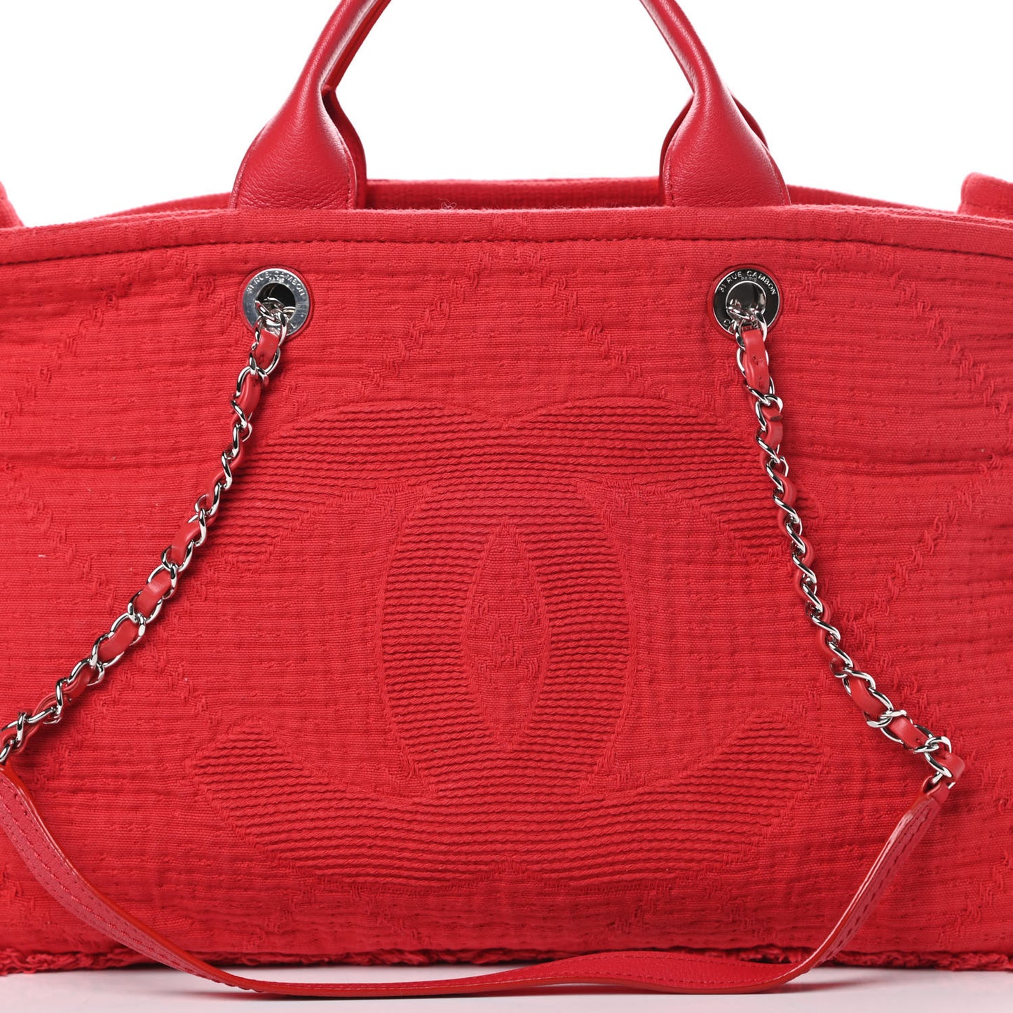 Canvas Large Double Face Shopping Tote Red
