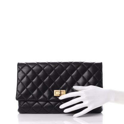 Chanel Aged Calfskin Quilted Reissue 2.55 Clutch Black 2 of 12
