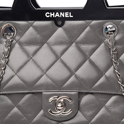 Chanel Glazed Calfskin Quilted Small CC Delivery Tote Grey 11 of 11