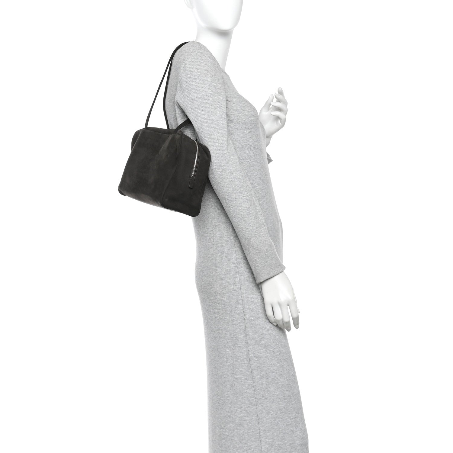 The Row Nubuck Astra Bowling Bag Ebony Brown 2 of 9