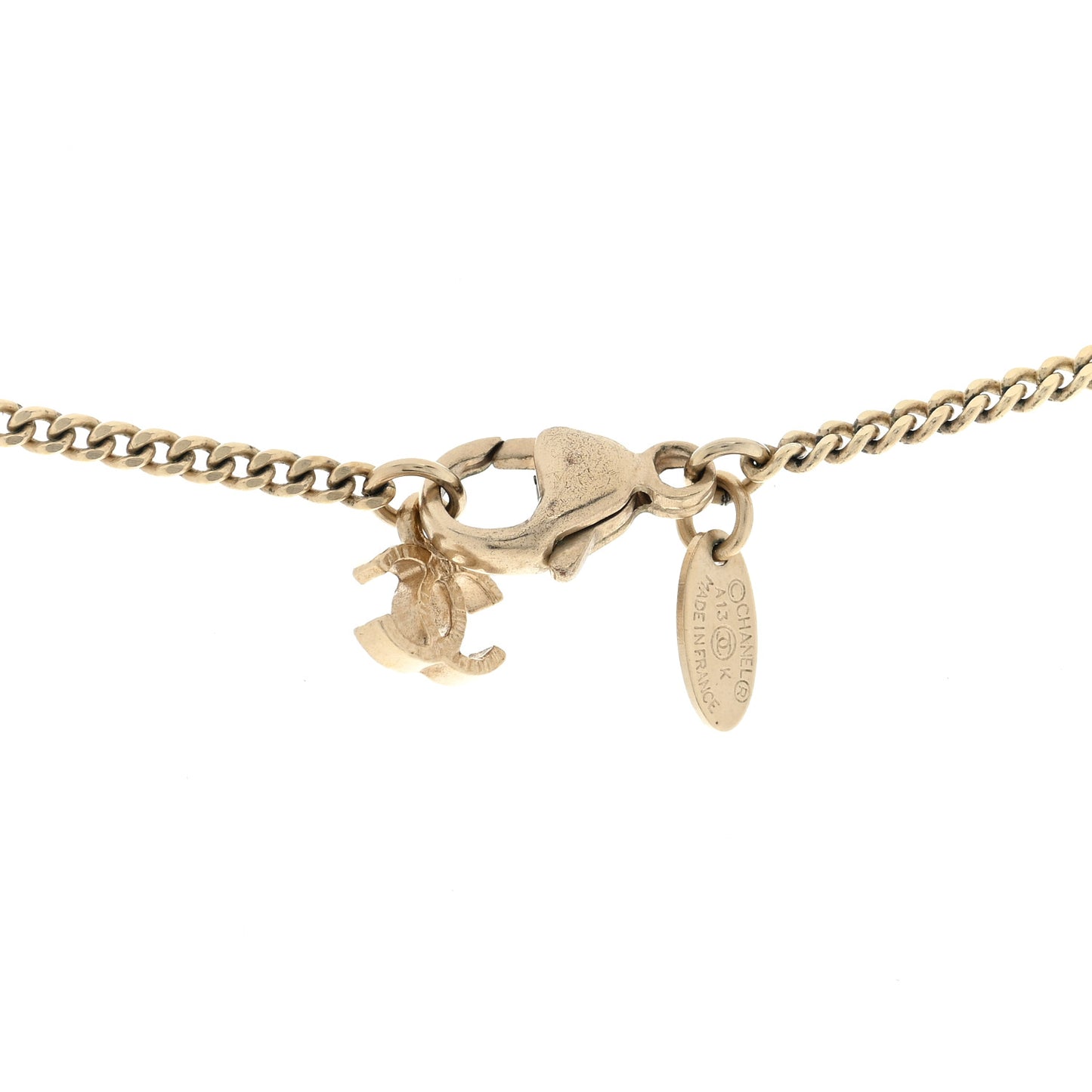 Globe CC Pendant Necklace Gold