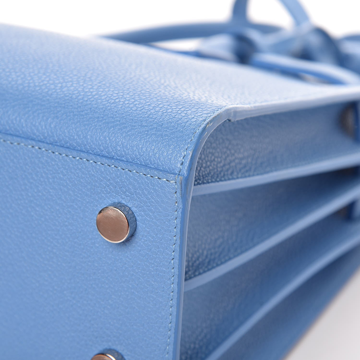 Saint Laurent Grained Calfskin Baby Sac De Jour Blue Clair 11 of 13