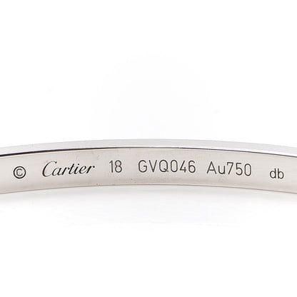 Cartier 18K White Gold Small LOVE Bracelet 18 5 of 7