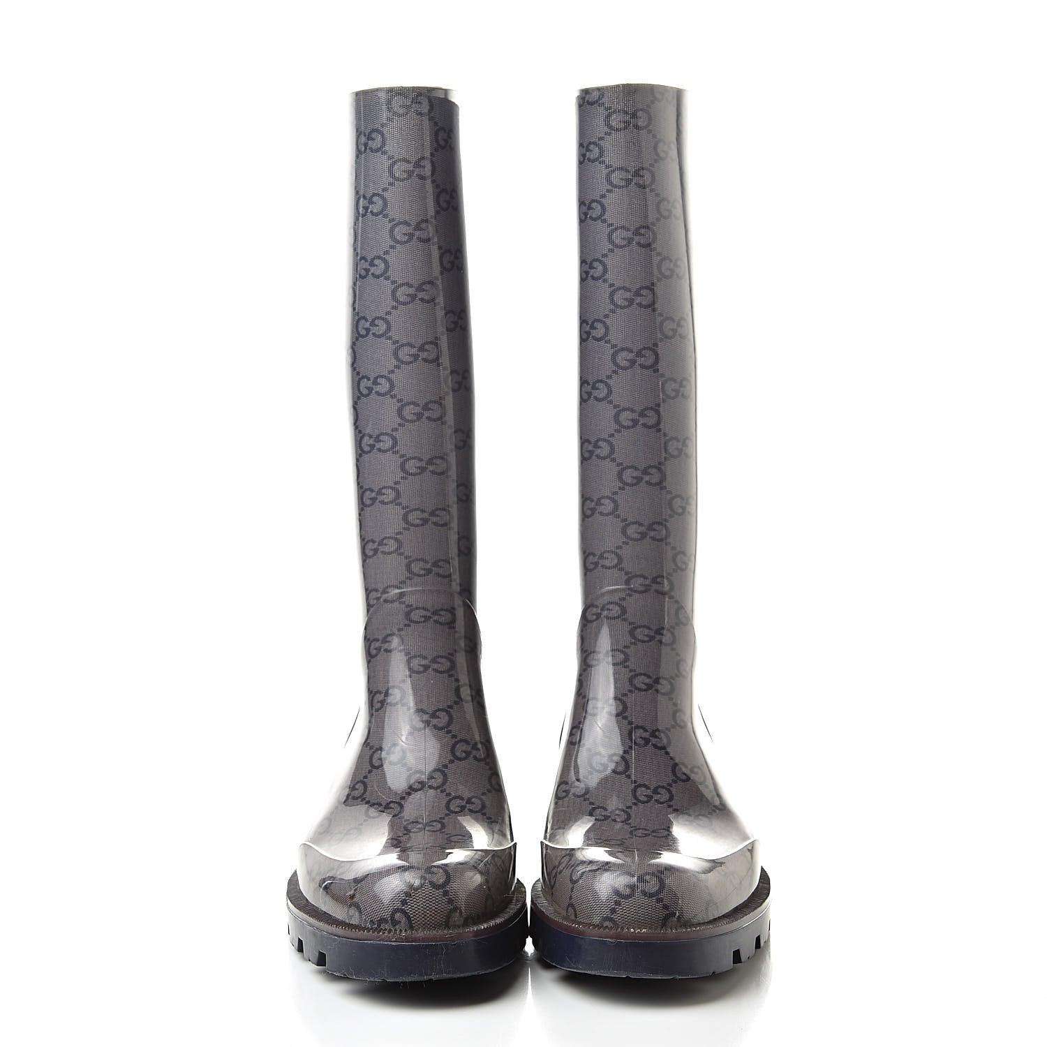 Gucci Rubber Monogram Rain Boots 37 Transparent Blue 2 of 18