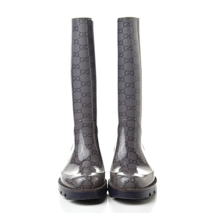 Gucci Rubber Monogram Rain Boots 37 Transparent Blue 2 of 18