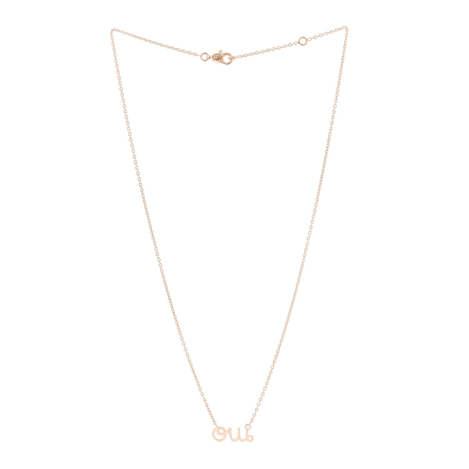 Christian Dior 18K Rose Gold Diamond Oui Pendant Necklace 3 of 6