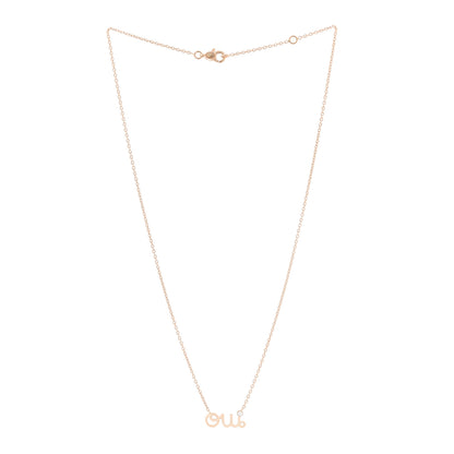 Christian Dior 18K Rose Gold Diamond Oui Pendant Necklace 3 of 6